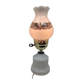 Vintage Electric‎ Table Lamp Milk Glass Eagle Shade UL D4600 E51483